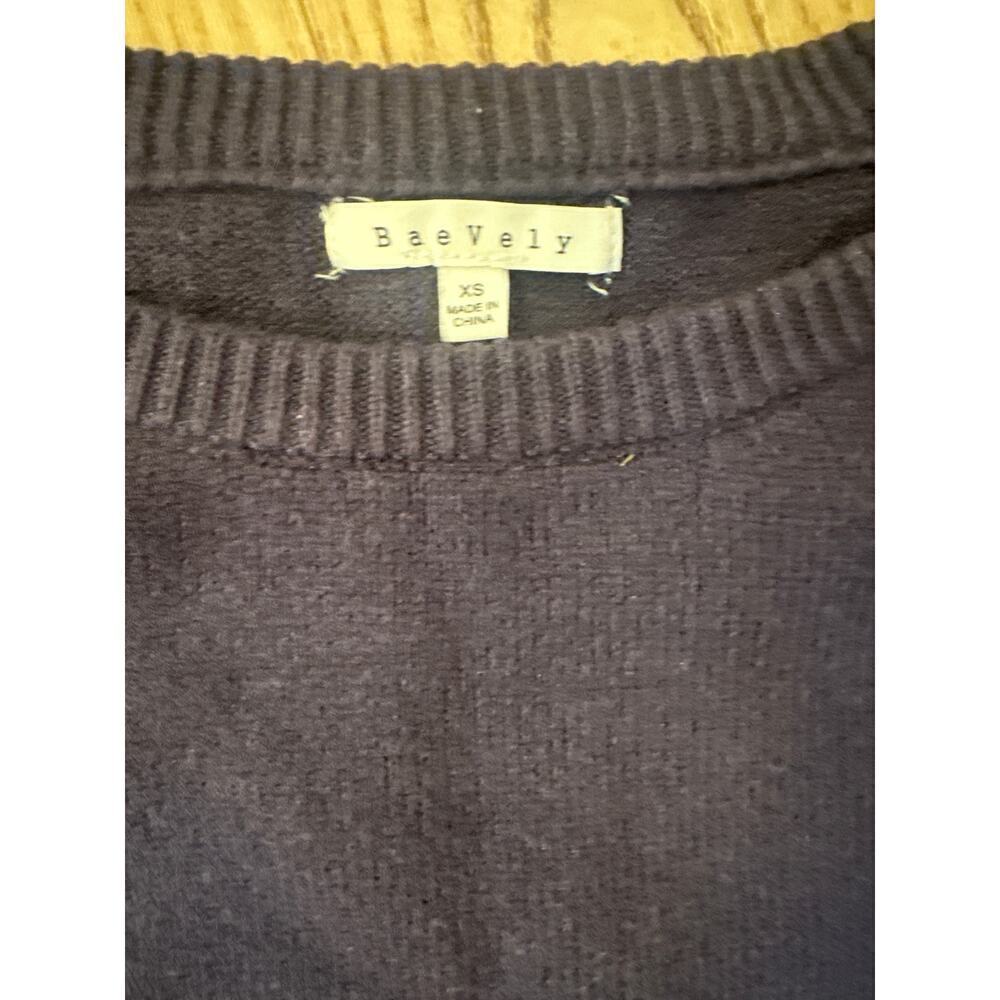 BaeVely Sweater Navy with white stars, Womens XSmall. Boho knit patriotic - Picture 3 of 5